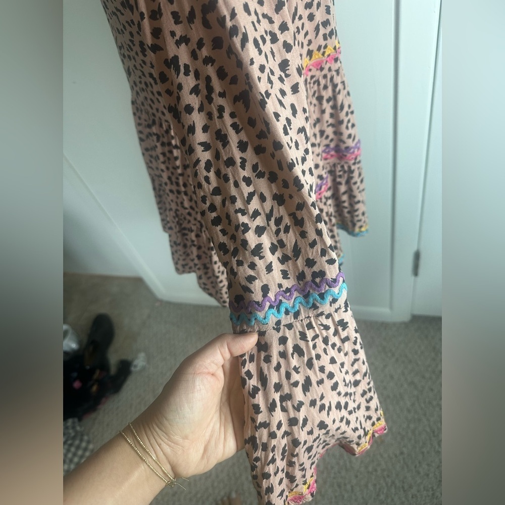 Savanna Jane Leopard Print Babydoll Top size M - Picture 4 of 9